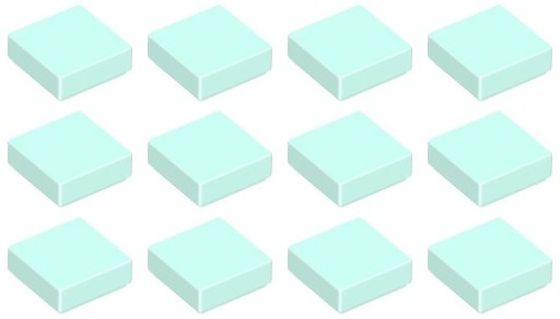 LEGO TILE 3070b 1x1 svetlo akva NOVINKA (3g) 12 ks.
