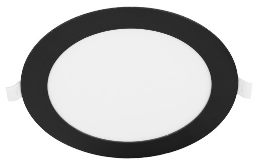 LED panel, zápustný, sadrokartónový, čierny, okrúhle stropné svietidlo, 18W