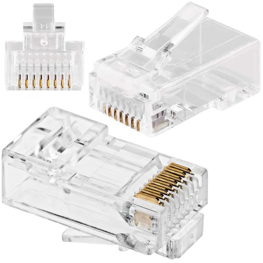Zástrčka RJ45, zástrčky LAN, sieťový internetový terminál UTP 5e - 20 ks