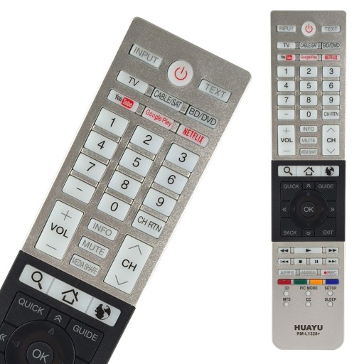 Univerzálny diaľkový ovládač pre LCD TV Toshiba RM-L1328 NETFLIX,YOUTUBE,Rakuten,3D