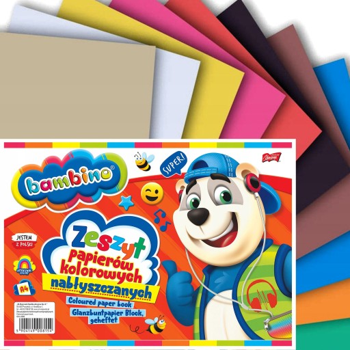 BAMBINO A4 lesklý farebný papierový zápisník
