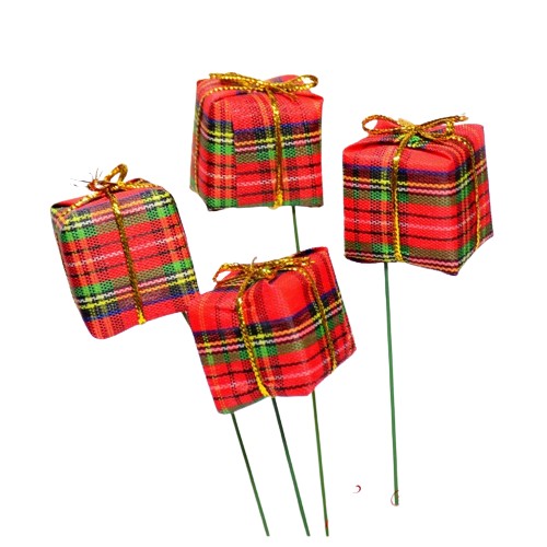 Darčekové darčeky piky tartan 4ks čelenka