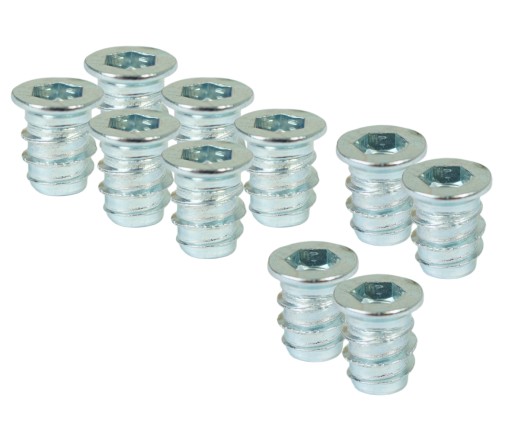 Nábytková objímka M6 x 13 mm s dvojitým závitom, vybranie na skrutku do dreva