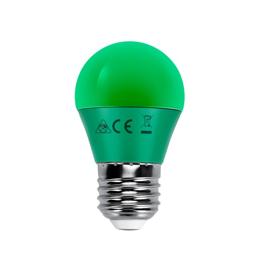 Dekoratívna LED žiarovka E27 na 230V G45 4W zelená