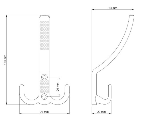 3-ramenný skrutkovací vešiak na šaty, matný chróm