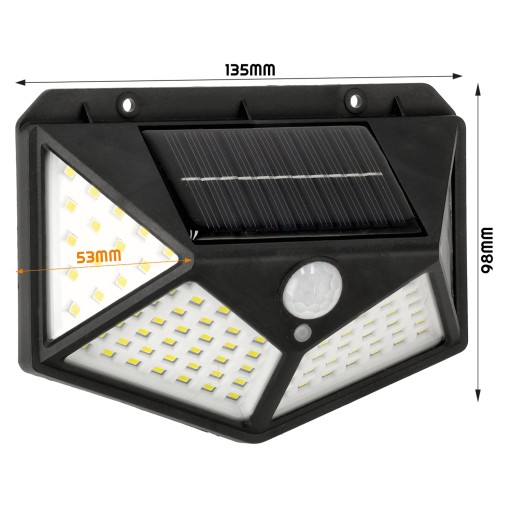 SLNEČNÁ LAMPA SO SNÍMAČOM POHYBU SÚMRAK 100LED