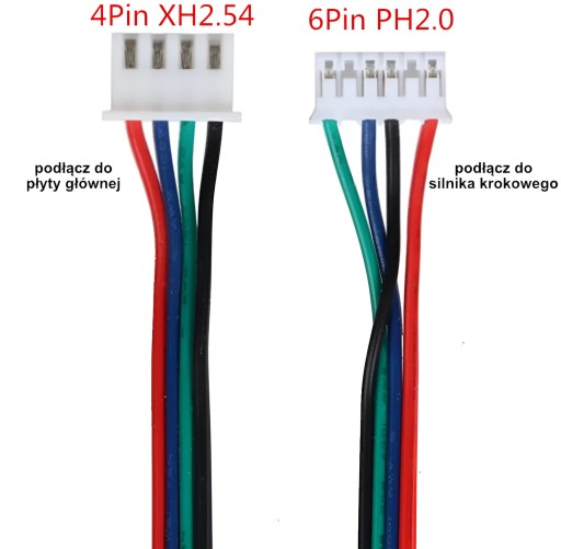 Kábel Kábel krokového motora 2,0 PH 6 pin až XH2,54 4 pin dĺžka 0,7 m