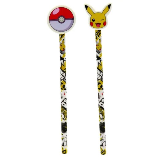 POKEMON PIKACHU POKEBALL ceruzka s veľkou 3D gumou