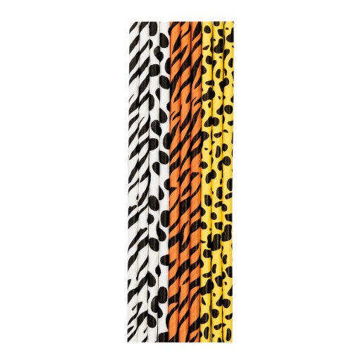 Safari Animals slamené trubice - 20 cm - 10 kusov