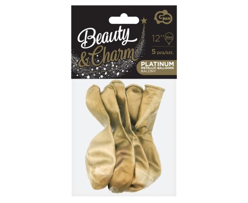 Chróm zlaté balóny 30 cm 5 ks.