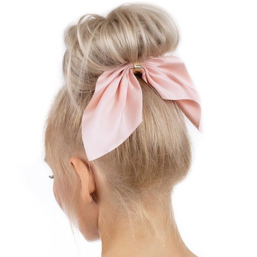 SCRUNCHIE gumička do vlasov, lososová mašľa