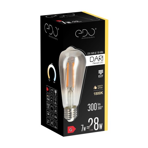 Dekoratívna LED žiarovka E27 ST64 SMOKE 7W 1800K teplá 300lm EDO