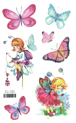 Umývateľné tetovanie pre deti GLITTER BUTTERFLIES EG010