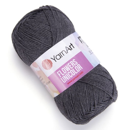 YarnArt Flowers Unicolor 745 grafit/s bavlnou