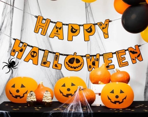 ŠŤASTNÝ HALLOWEENSKÝ PANAN 185 CM TEKVICOVÁ GARLANDA