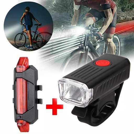 Svetlo na bicykel PREDNÉ ZADNÉ LED svetlo na riadidlá bicykla VÝKONNÉ USB jasné