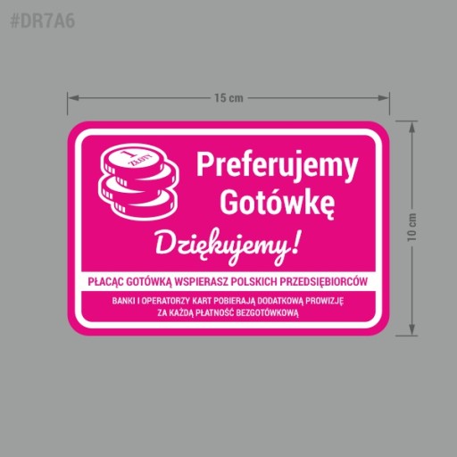 Nálepka - Preferujeme hotovosť 10x15