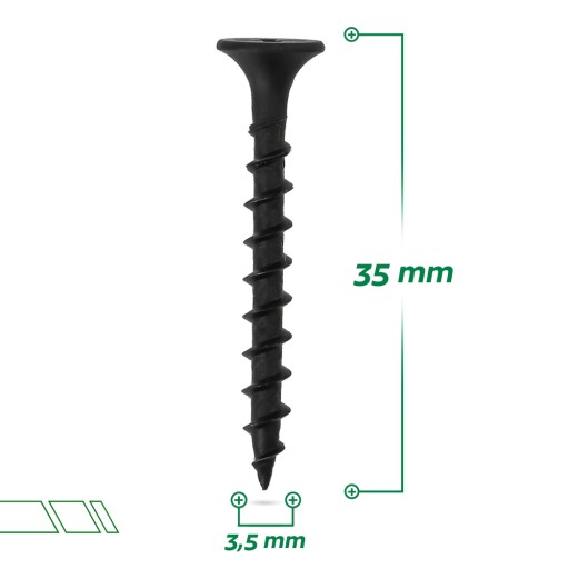 Skrutky z fosfátovej ocele 3,5x35mm do dreva, 200 ks, Stalco