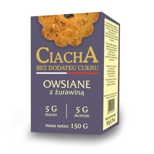 Ovsené sušienky s brusnicami, bez pridaného cukru, 150g Malwa