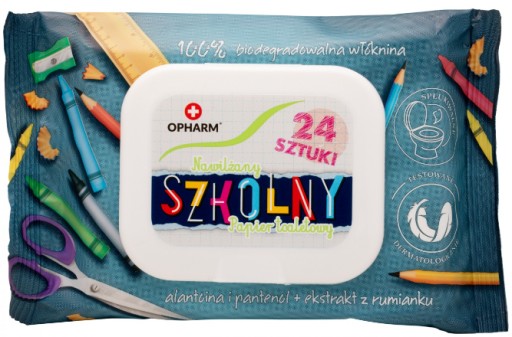 VLHČENÝ ŠKOLSKÝ TOALETNÝ PAPIER Opharm 24 kusov
