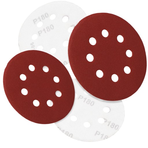 10x brúsny kotúč Otvory na suchý zips 125 mm P180 kotúče Kotúč Brúsny kotúč
