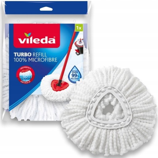 VILEDA TURBO NÁPLŇ VLOŽKA DO OKRUHÉHO OTOČNÉHO MOPU MIKROVLÁKNA 24CM 1KS