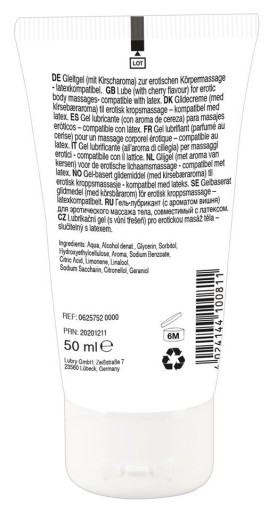 JEDLÝ SEX GÉL S PRÍCHUŤOU ČEREŠŇA LICK IT 50 ml