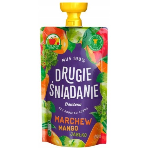 Ovocná pena Mrkva Mango Jablko 100g Dawtona