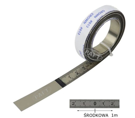 Samolepiaca oceľová meracia páska, 1m, nula v strede