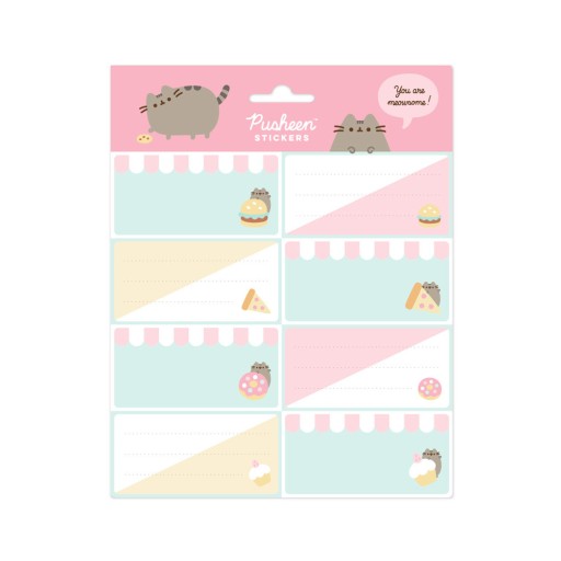 CAT PUSHEEN nálepky na zošity, 16 ks NA POPIS