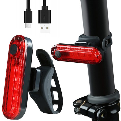 LED ZADNÁ BICYKLE LAMPA USB OSVETLENIE NA BICYKEL