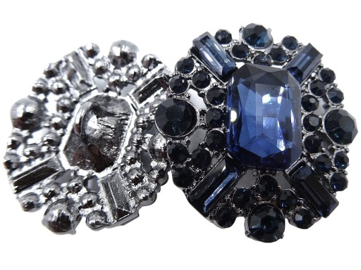 32mm Strieborné gombíky 1ks STRIEBORNÉ zirkóny NAVY OZ110 16539