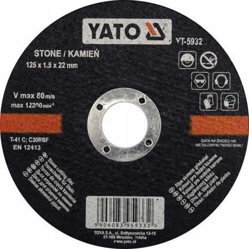 YATO kotúč na rezanie kameňa 125 x 1,5 x 22 mm