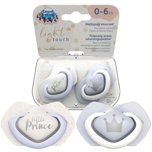 Canpol baby Cumlík silikónový 0-6m symetrický ROYAL BABY 2 ks 22/650