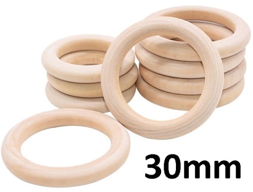 Drevený kruh pre MACRAME Tyč na záclony 30mm 10 ks