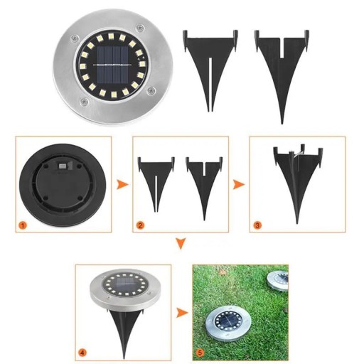 COLD LED ploché zemné solárne svietidlo 16 LED na trávniky, P-216