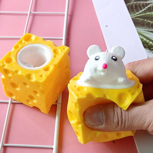 Gniotek myš v syre senzorická antistresová Squishy pop-up CHEESE