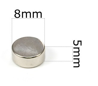 SILNÝ VALEC NEODYMOVÝ MAGNET 8x5 - SADA 10 / NEODYMOVÝCH MAGNETOV /