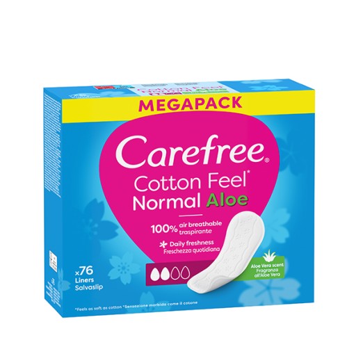 CAREFREE Cotton Feel Normal Aloe hygienické vložky 76 kusov