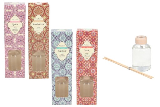 Vonný olej s tyčinkami 50ml - mix 4 vôní