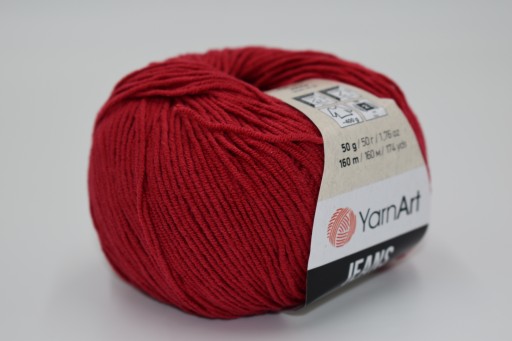 YARNART JEANS 51 tmavočervená priadza