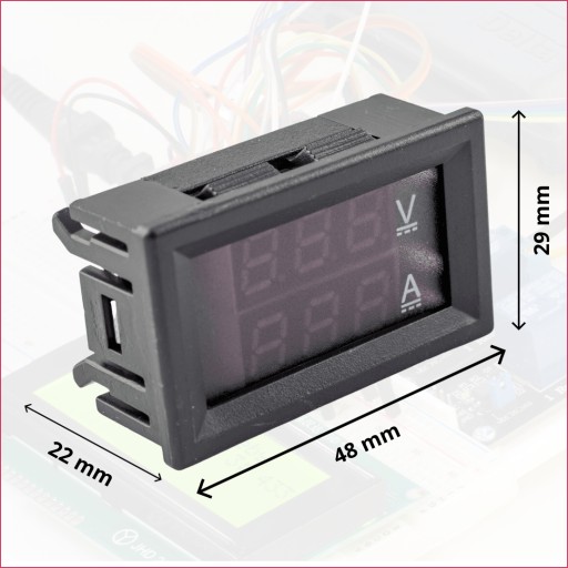 Voltmeter Panelový modul ampérmetra 100V 10A LED merač prúdu napätia