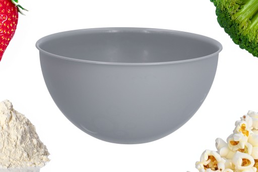 Plastová MISKA s vekom na grilovanie šalátov, chipsov, šedá, veľká, 3l, pevná