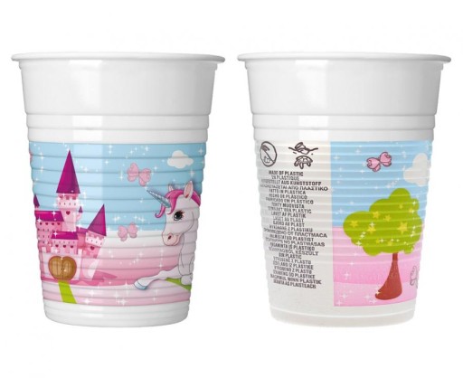 Plastové hrnčeky UNICORN 200ml 8ks + SUP poplatok
