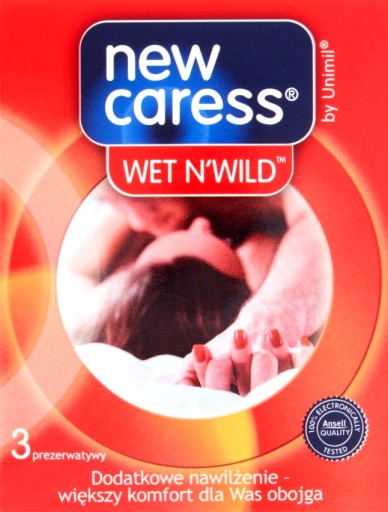 Nové Caress WET N' WILD Latexové kondómy 3 ks