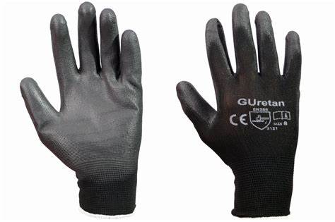Black Pu pracovné rukavice Guretan veľkosť 7 - S 12 PAIRS