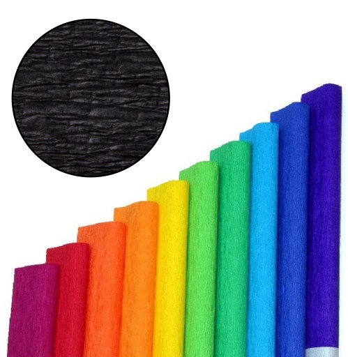 CRIPPED hodvábny papier, ČIERNY, Č. 30, 50CM, 2M, TYMOS