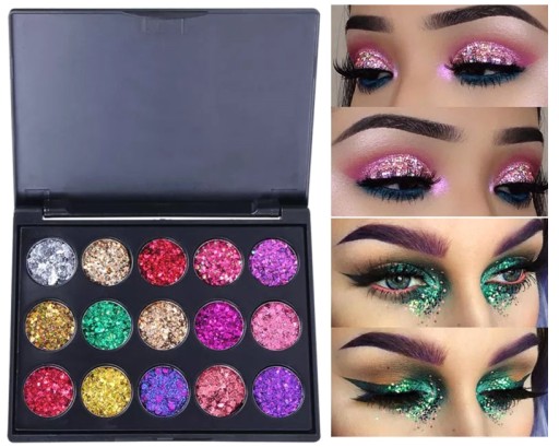 PALETA OČNÉHO LÍČENIA 15 FARIEB GLITTROVÁ SADA MAKEUPU