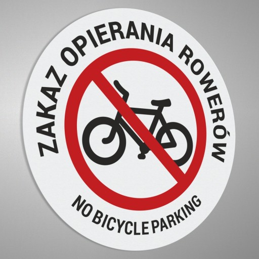 Zákaz naklonených bicyklov - nálepka 10x10