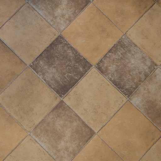 Podlahová krytina PVC, linoleum, gumolit, hnedá, béžová dlažba, šírka 2 m